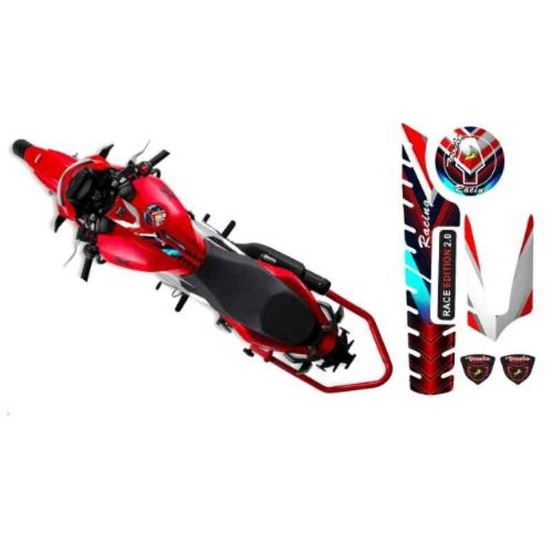 Just Rider Red Embossed Vinyl Sticker Kit for Apache Bike