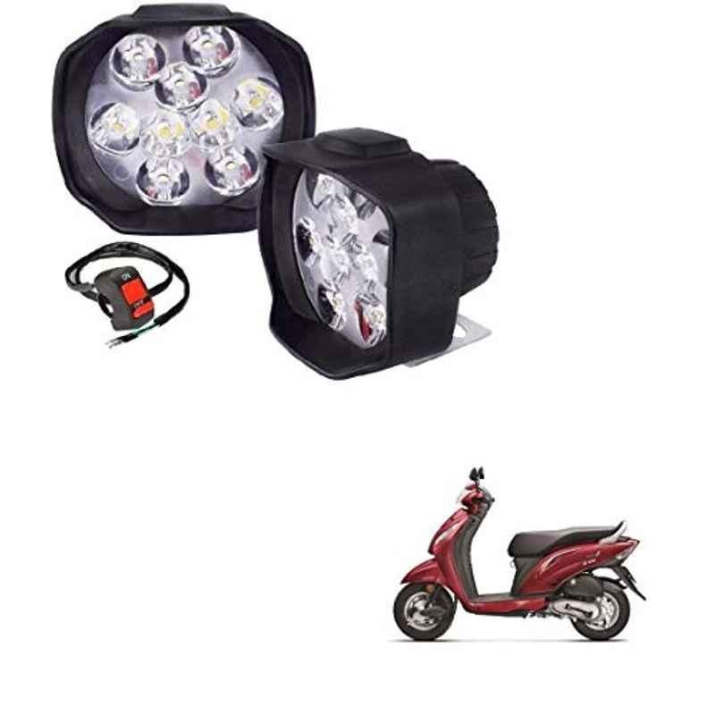 Kozdiko 2 Pcs 15W 9 LED 6000k Sheen Transformer Bumble Bee Style LED Fog Light Set for Honda Activa, koz_81235