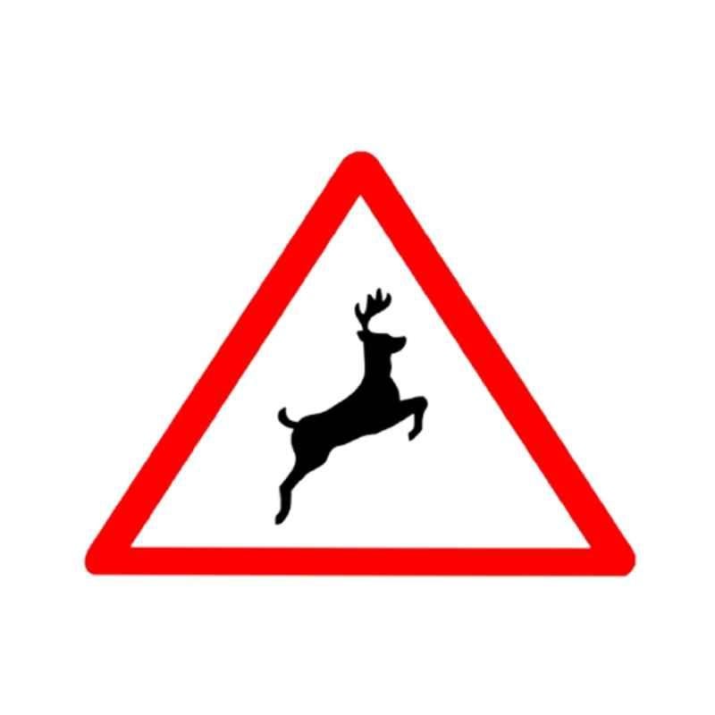 Ladwa 600mm Aluminium Red & White Triangle Wild Animals Cautionary Retro Reflective Road Signage, LSI-CSB-600mm-WAC