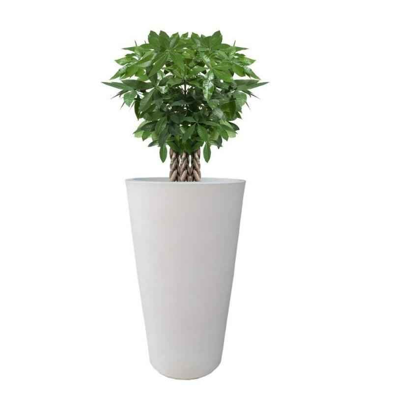 Fox B 18 Inch Round White German Polymer Planter, FOX VNR 1812-W