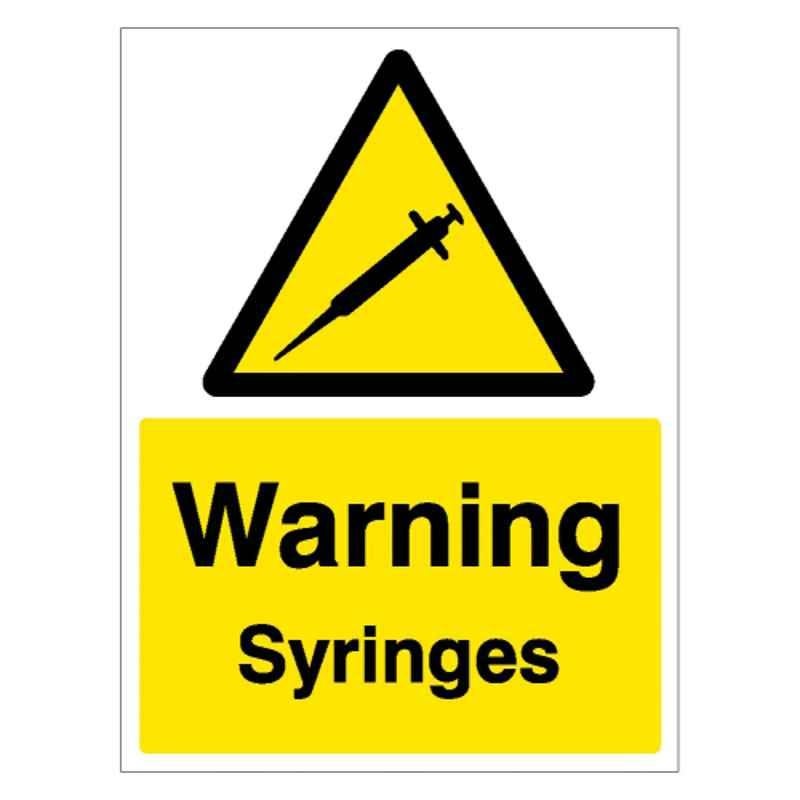 SUNSIGNS 900x457mm Vinyl & Sun Board Warning Syringes Signage, SN0052VNLM1HPIAAW