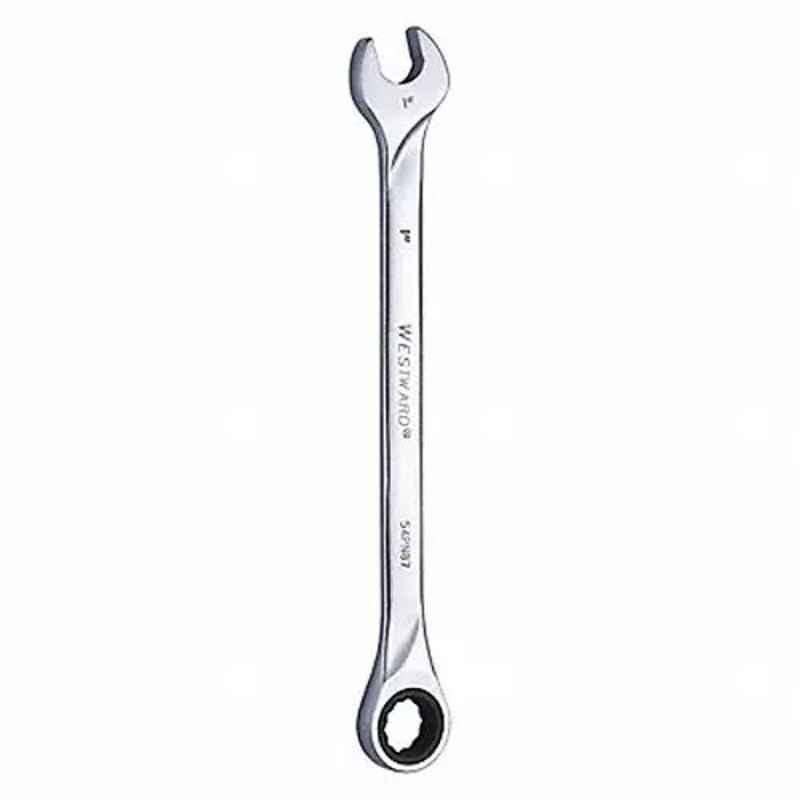 Westward 14-1/2 inch Alloy Steel Chrome Ratchet Wrench, 54PN87