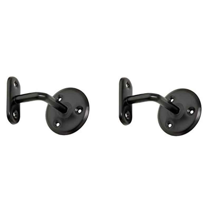 Screwtight 3 inch Iron Black Handrail Bracket, â€ŽS041201BZP (Pack of 2)