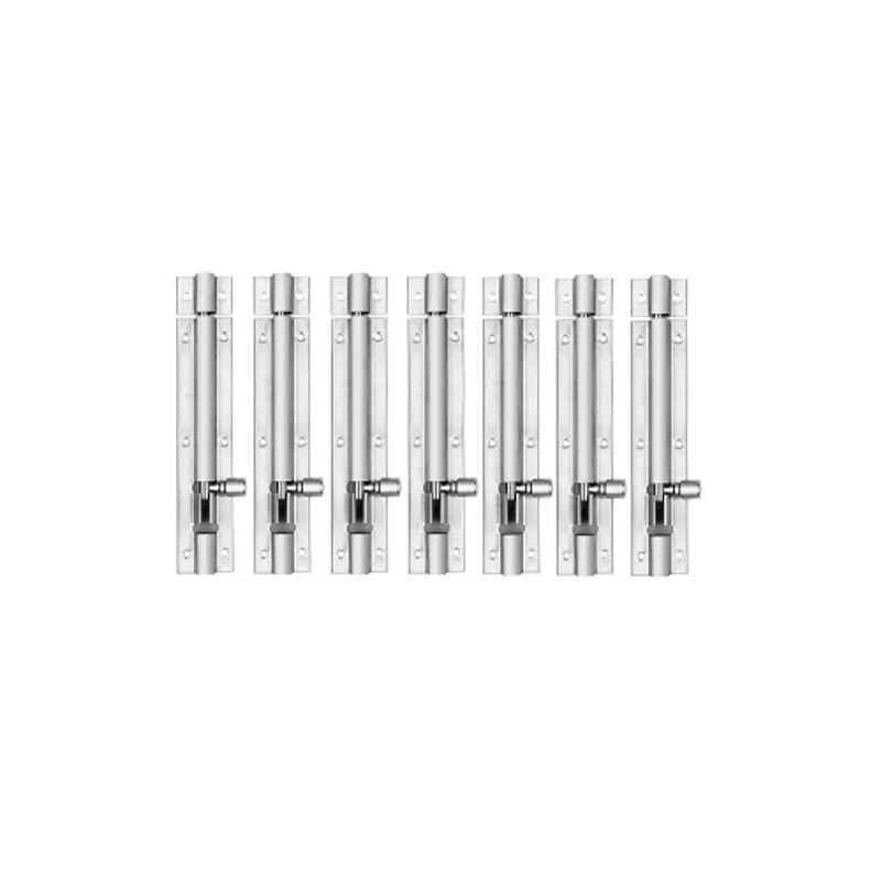 Fastgear Stainless Steel Silver Matt Finish Push to Close Tower Bolt, FG2162 (Pack of 7)
