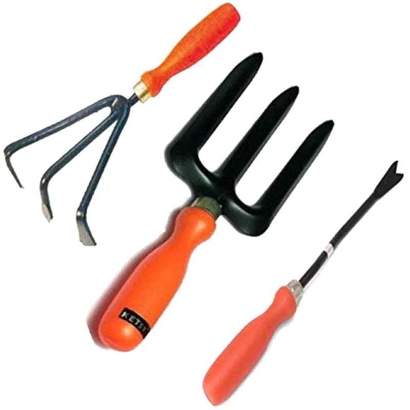 Pier Imports 3 Pcs Cultivator, Fork & Weeder Gardening Tool Kit, PI-76