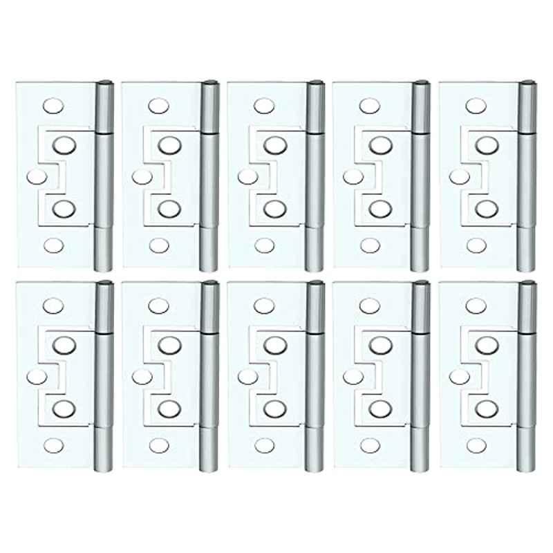 Screwtight 2.5 inch Iron Chrome Finish Cabinet & Door Flush Hinge, â€ŽS170704CP-10 (Pack of 10)