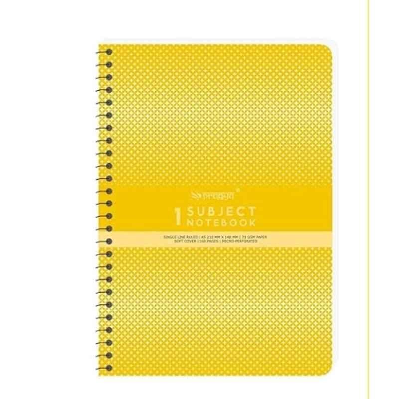 Pragya Elite 160 Pages 15x21cm A5 Yellow Wire Bound Soft Cover Notebook, PP124_Yellow_160