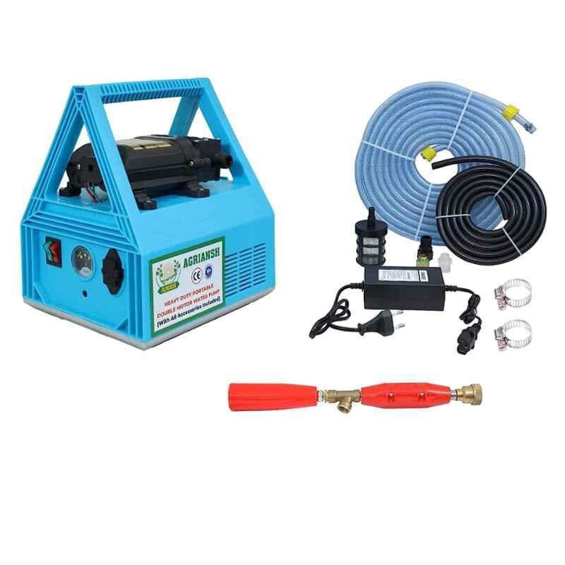 Agriansh 12V 12Ah High Pressure Portable Double Motor Battery Sprayer Pump with Spray Gun & Hose Pipe