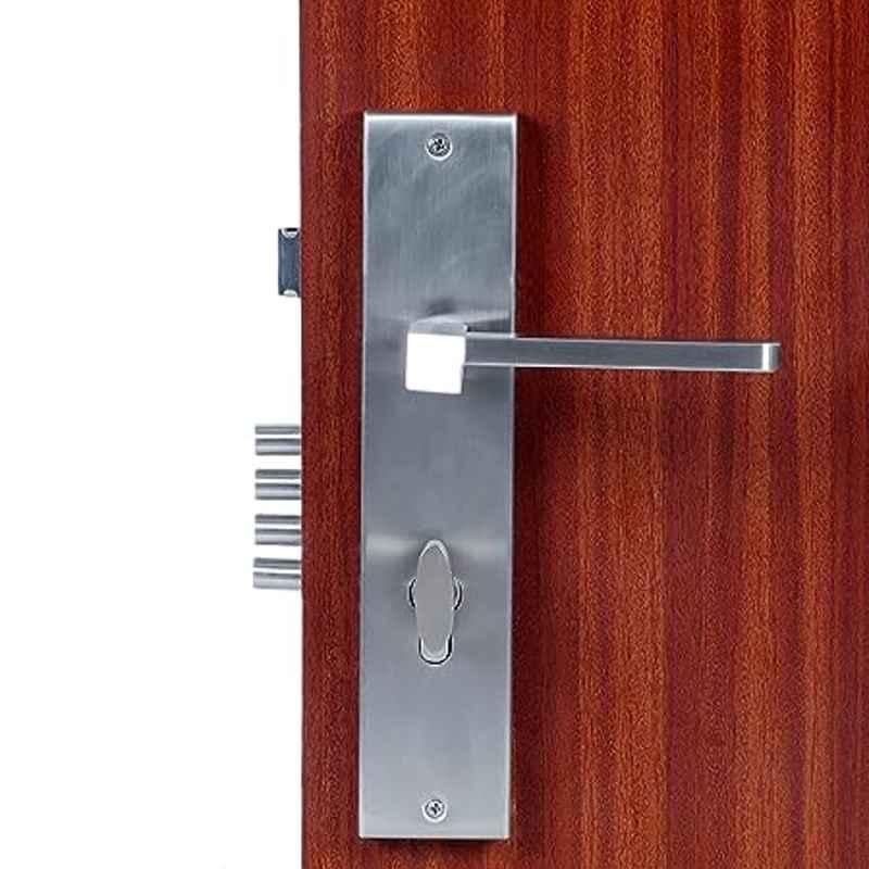 Handle Waala MG306 10 inch 60mm Stainless Steel Satin Finish Cylindrical Plate One Side Key Mortise Door Lock Set