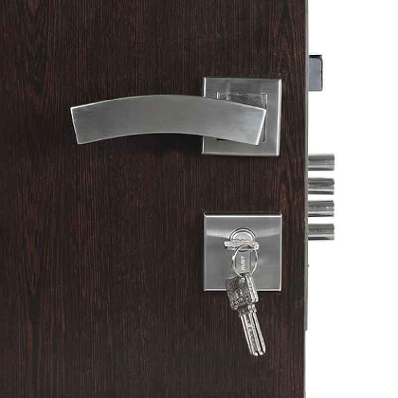 Homexpert Rose LB10002-R-BSK 60mm Stainless Steel Silver Both Side Key Mortise Door Lock Set