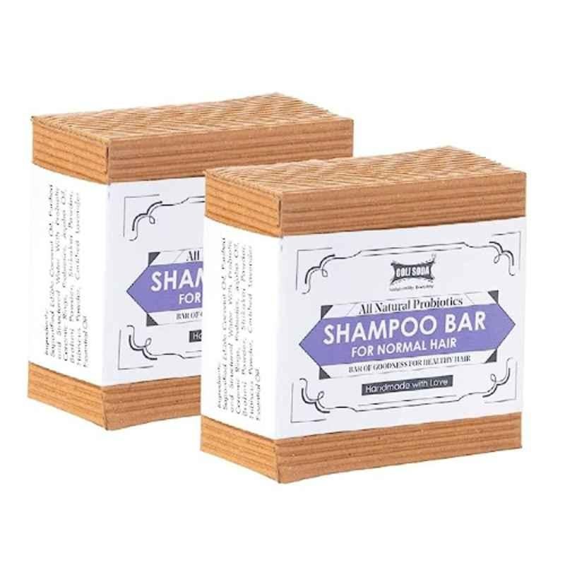 Goli Soda 90g All Natural Probiotics Shampoo Bar for Normal Hair, GSNS001x2 (Pack of 2)