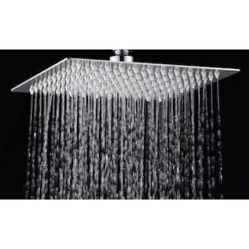 Logger 12x12 inch Brass Glossy Square Ultra Slim Rain Head Shower