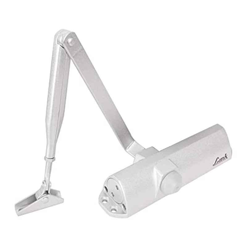 Link 80kg Silver Aluminium Door Closer with Pelmet Arm, DC 100 N