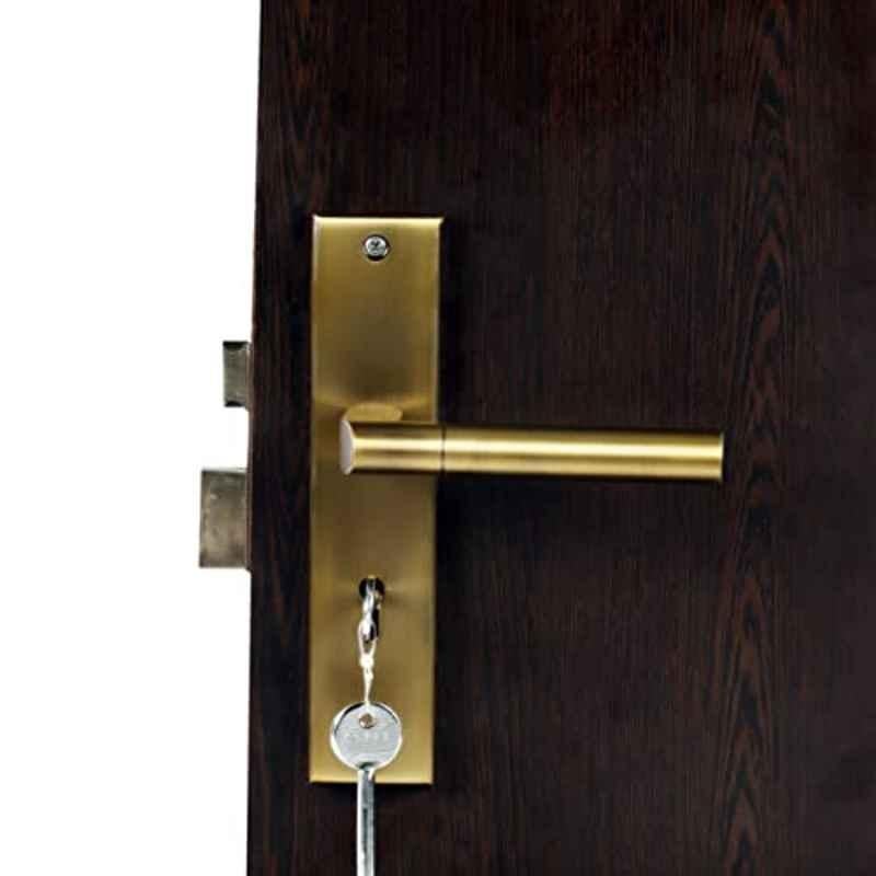 Voltizi 8 inch â€ŽStainless Steel 304 Matt Antique Brass Finish Heavy Duty Mortise Door Lock, MG303