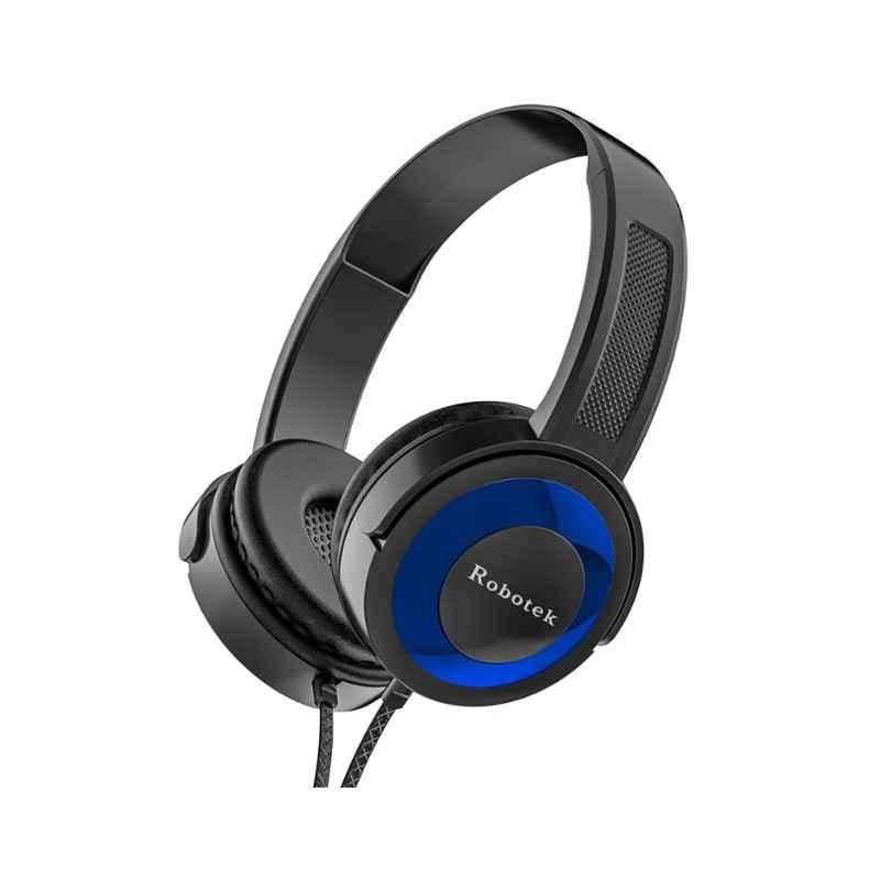 Robotek Lotus Blue On-Ear Wired Headphone with Mic