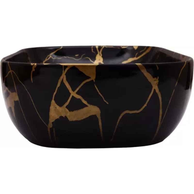 Hisre 45x33x12.7cm Ceramic Black Table Top Wash Basin, SKT1053