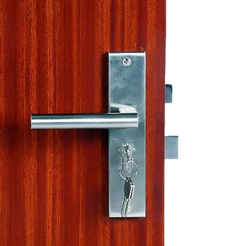 Handle Waala MG301 8 inch 60mm Stainless Steel Satin Finish Cylindrical Plate Both Side Key Mortise Door Lock Set