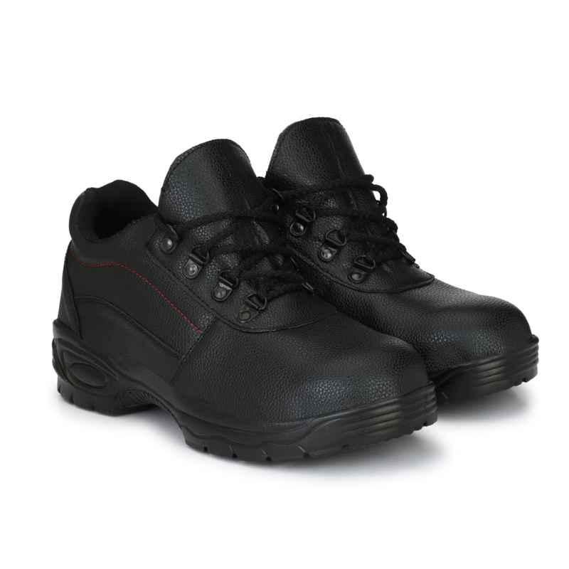 Manslam MLM04 Black Steel Toe Work Safety Shoes, Size: 8
