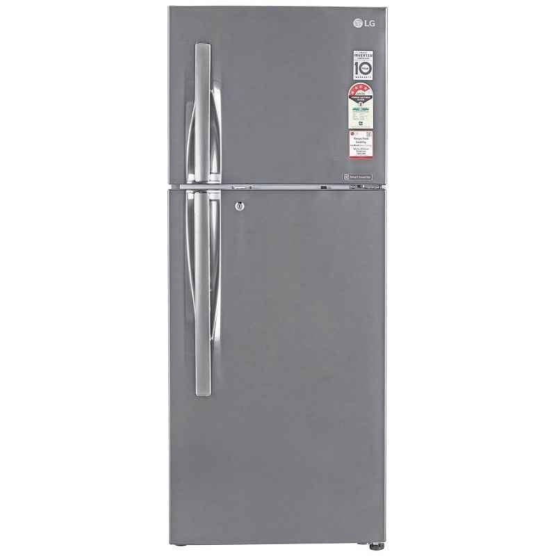 LG 260 Litre 4 Star Double Door Inverter Compressor Shiny Steel Refrigerator, GL-I292RPZL