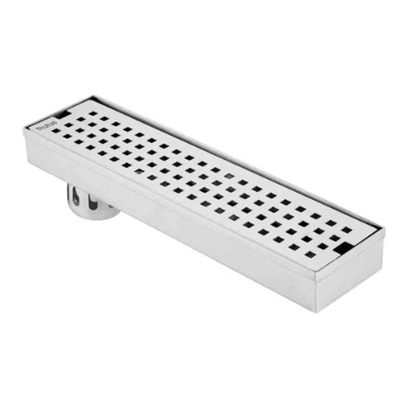 Ruhe 24x3 inch Stainless Steel 304 Matt Finish Palo Shower Drain Channel with Cockroach Trap, 16-0111-03