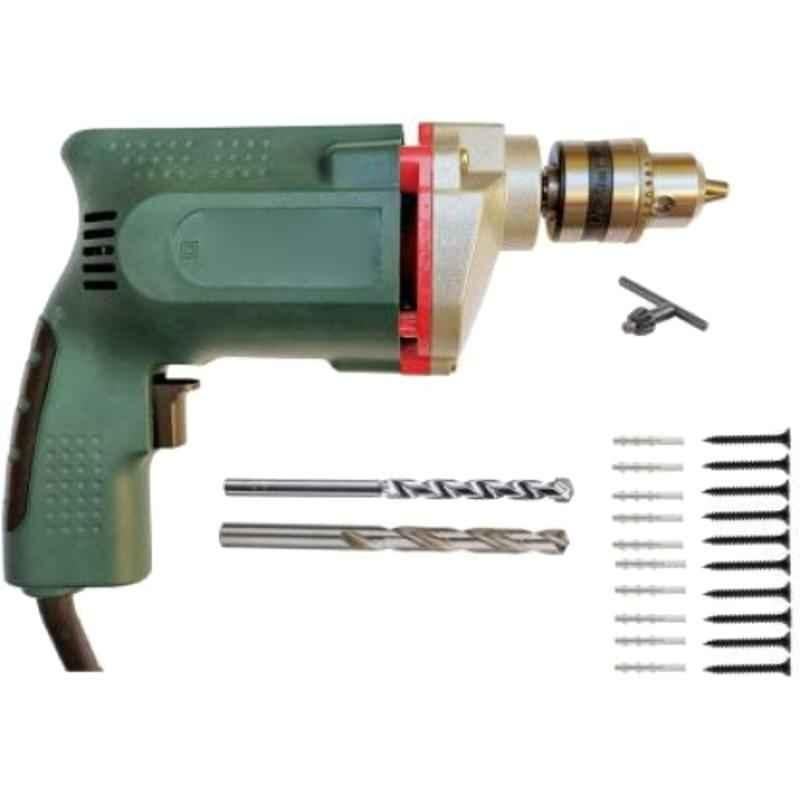 Imported 10mm 350W Blue Heavy Duty Electric Drill Machine with 1Pc 1/4 inch Masonry Drill Bit, 20Pcs Screw Patch, 1Pc HSS Wood Bit Set Power & Hand Tool Kit