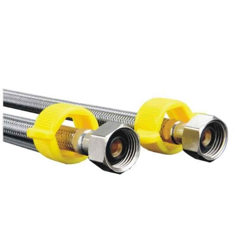 Drizzle 2 Pcs 24 inch Heavy Duty Stainless Steel Chrome Finish Silver Connection Pipe Set, A24CPIPE2