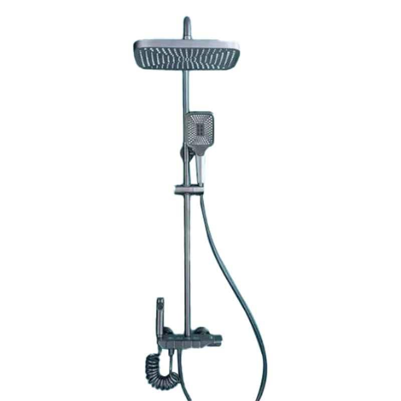 NextGen 4 Function Brass Gun Gray Polished Thermostat Shower Set
