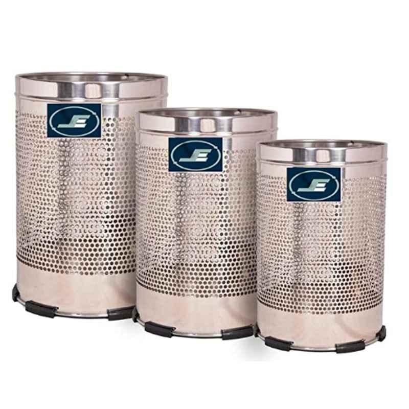 SEL 3Pcs Stainless Steel Dustbin Set