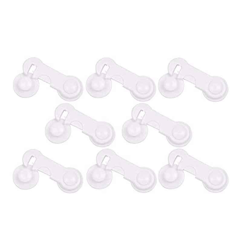 Safe-O-Kid White Elegant Eudimon Child Safety Cabinet Lock, SOK9LOC36P238 (Pack of 8)