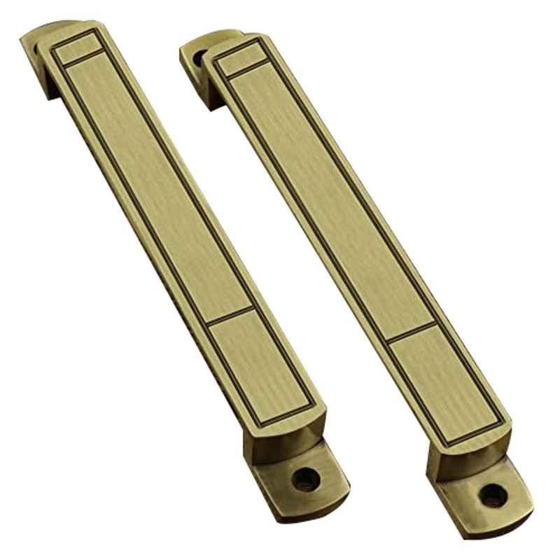 Jovial 2 Pcs 7 inch Zinc Alloy Antique Brass Main Door Pull Handle Set, Sigma