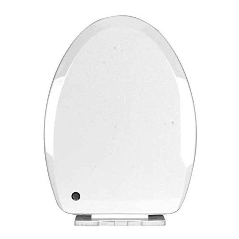 Elegant Casa 44x36cm White Sleek Design Soft-Closing PP Toilet Seat Cover, A-4