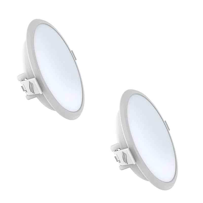 Fybros Cube 15W Polycarbonate Warm White Round Sleek LED Panel Light, FLS5171B (Pack of 2)
