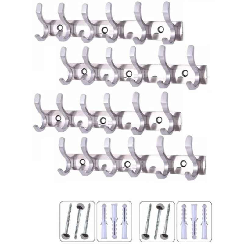 Onmax 6 Leg Stainless Steel Duck Shape Wall Mounted Cloth Hook Hanger, SSAK02SMALL (Pack of 4)