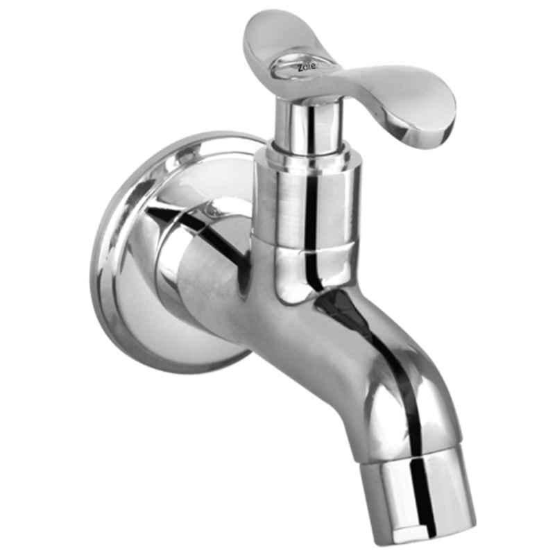 Zoie Classic Brass Silver Chrome Finish Long Body Bib Cock, Z18004