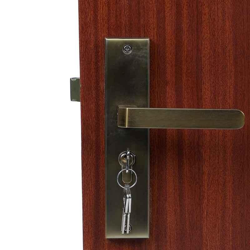 Handle Waala LB-303 8 inch 60mm Stainless Steel Antique Brass Finish One Side Key Heavy Duty Mortise Door Lock Set
