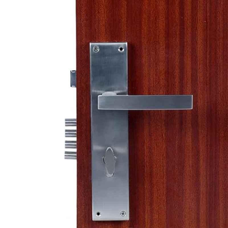 Homexpert MG308 10 inch 60mm Stainless Steel Satin Finish Cylindrical Plate One Side Key Mortise Door Lock Set