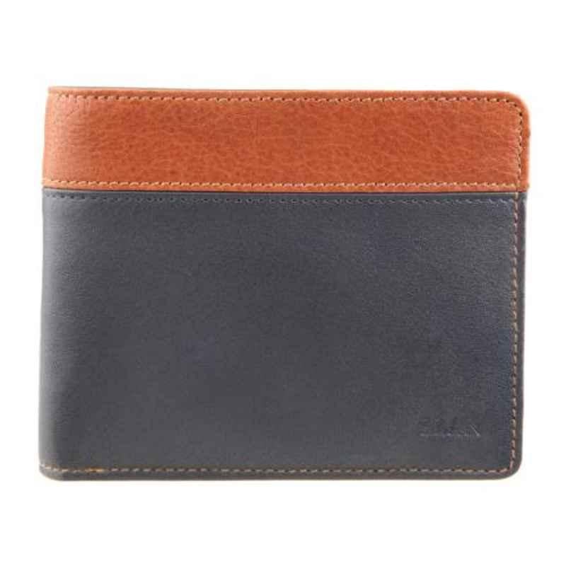 Elan 11x2.5x9cm 5 Slots Leather Blue Bifold Coin Pouch Wallet, EI-1362-BU