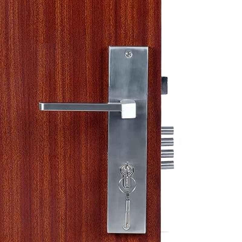 Handle Waala MG306 10 inch 60mm Stainless Steel Satin Finish Cylindrical Plate Both Side Key Mortise Door Lock Set
