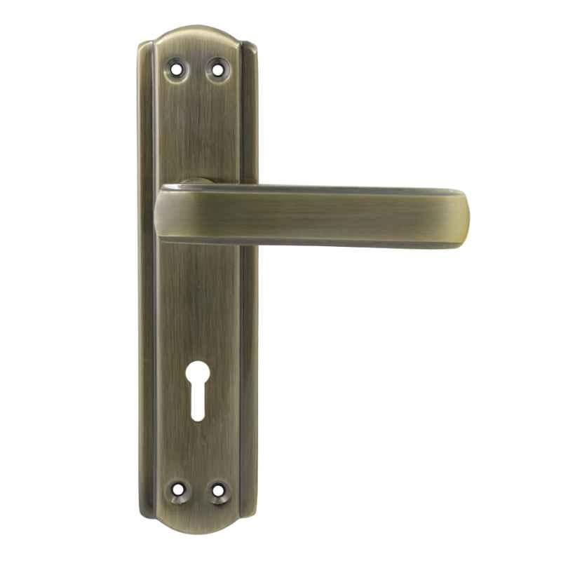 S&A Home Decor 7 inch Iron & Brass Glossy Antique Finish Mortise Door Lock Set with 3 Keys, 102-BA
