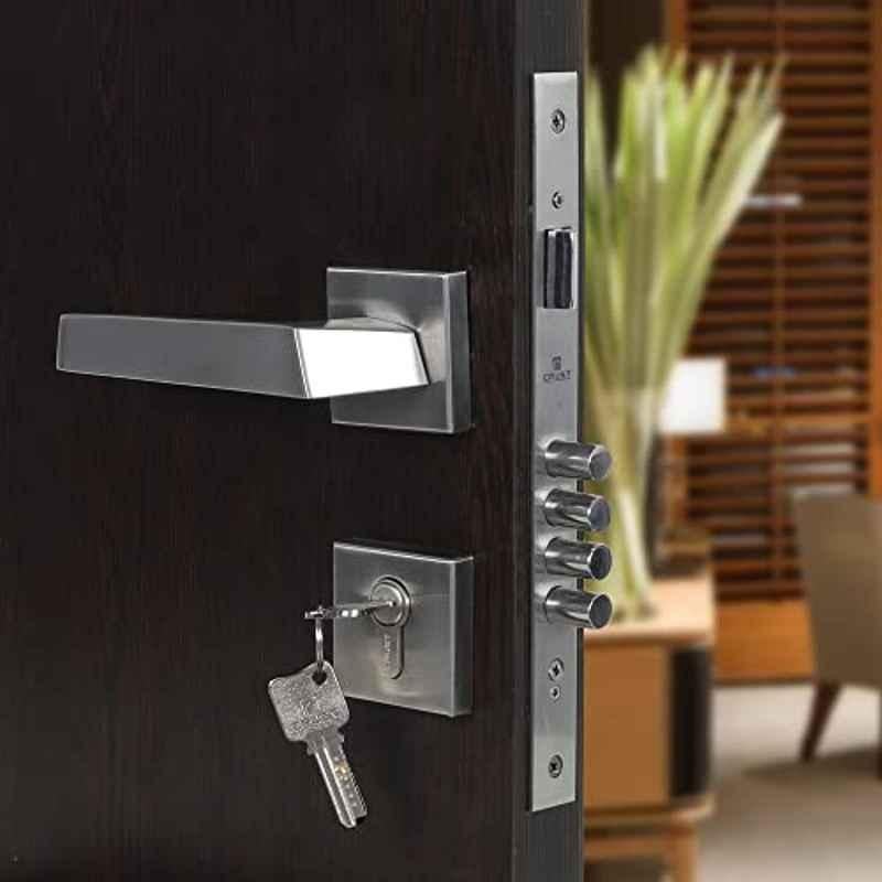 Voltizi Rose Stainless Steel Matt Finish Both Side Key Mortise Door Lock Handle Set with 3 Computer Keys, Rajdut-OSK-R