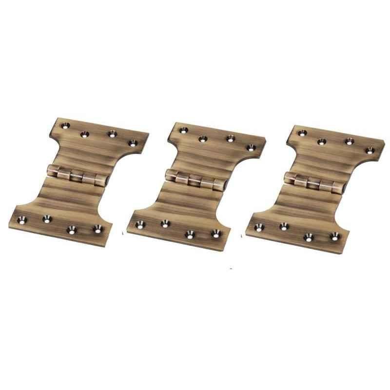 Smart Shophar 3x3x3 inch Brass Antique Parliament Hinge, SHA10HG-PARL-AN3X3X3-P3 (Pack of 3)