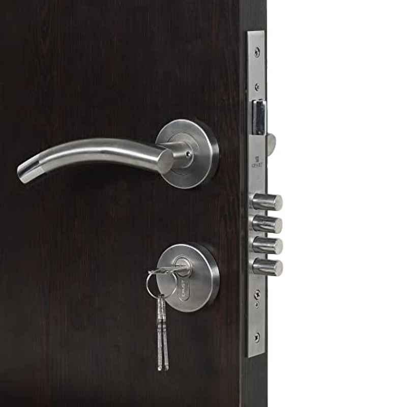 Handle Waala Rose MG1101-R-BSK Stainless Steel Silver Both Side Key Mortise Door Lock Set
