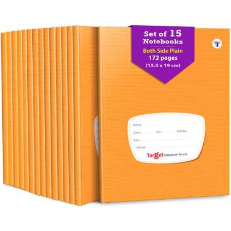 Target Publications Regular 172 Pages Brown Unruled Both Sides Plain Notebook (Pack of 15)