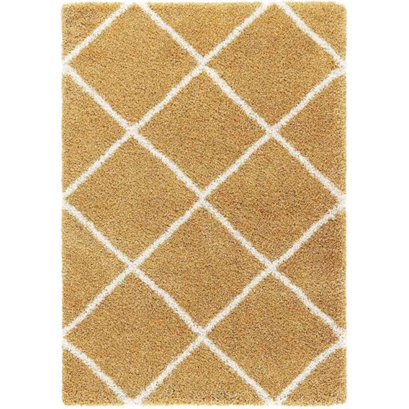 Carpetify 3x5ft Gold & Ivory Handmade Shaggy Fur Rug Carpet, 0720YQ3V4BH