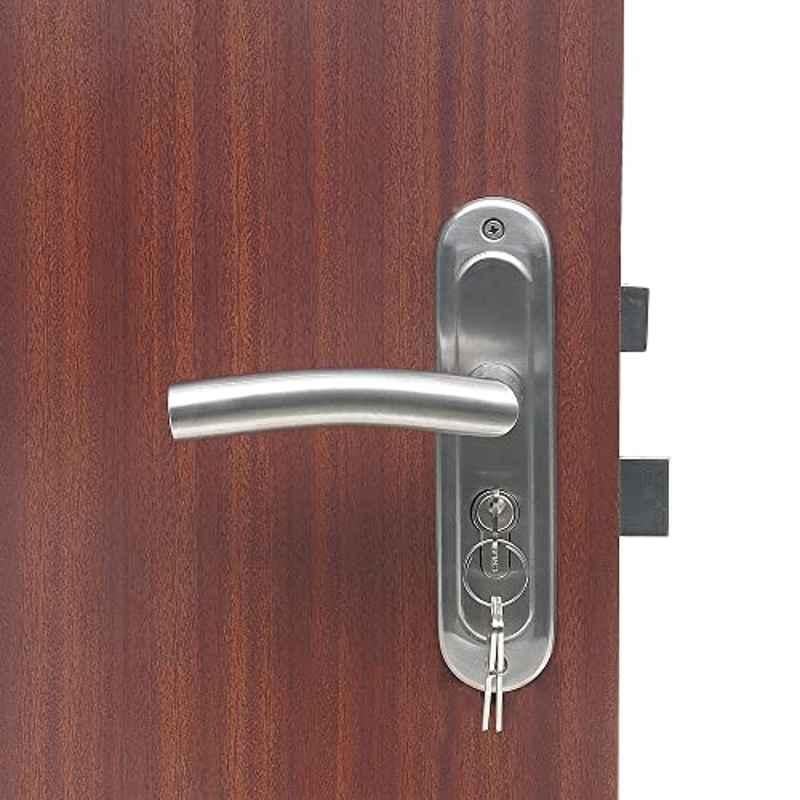 Homexpert MG1105 Stainless Steel Satin Finish Round Plate Heavy Mortise Door Lock Set