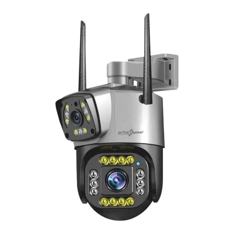 Active Pixel 2MP+2MP Wi-Fi Wireless Outdoor Dome CCTV Camera with Dual-Lens, Dual-Screen, Color Night Vision, PIR Motion Sensor & 2-Way Talk