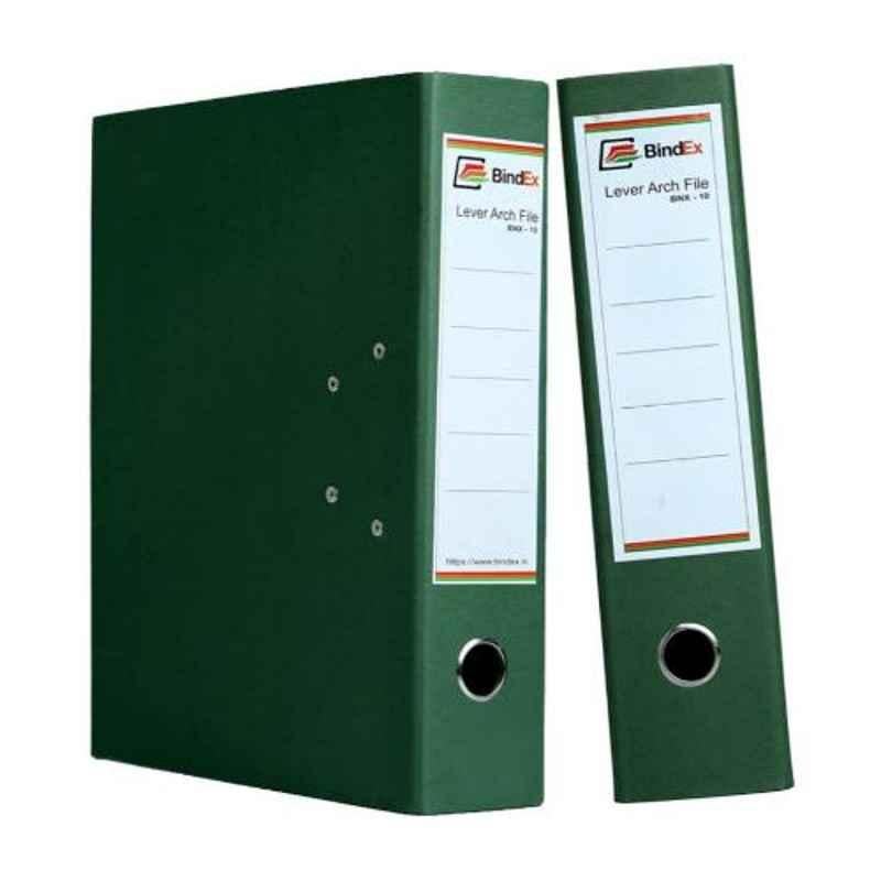 Bindex Green Laminated Office Lever Arch Box File, BNX10A2-Green-L (Pack of 2)