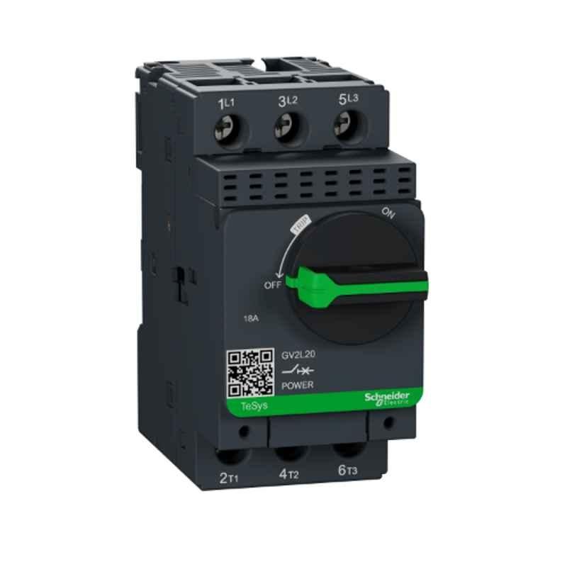 Schneider Electric TeSys 18A Three Pole Magnetic Motor Circuit Breaker, GV2L20