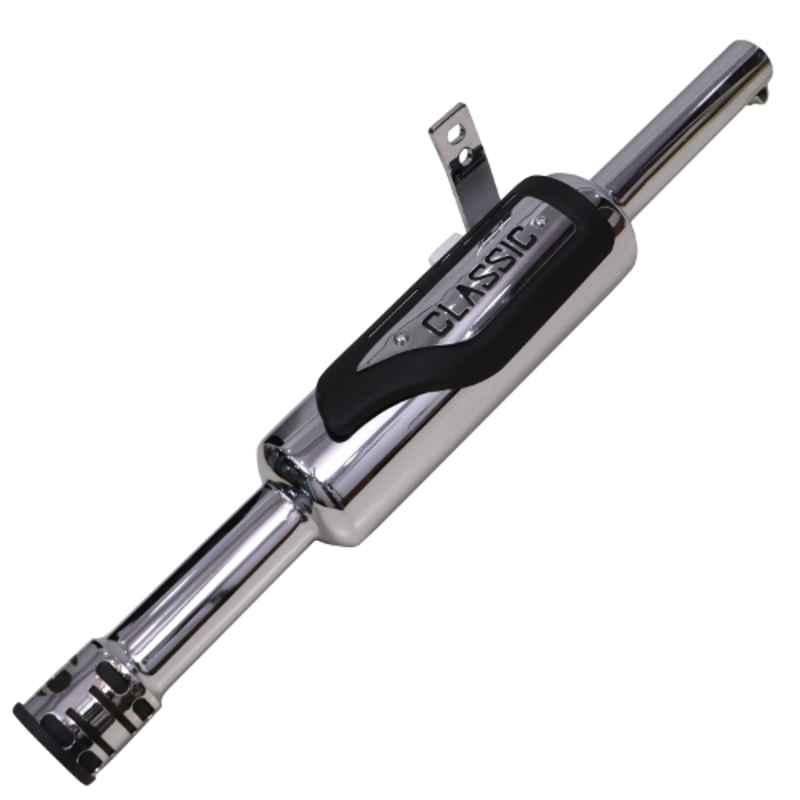 Topbird TBESCS1 Metal Chrome Finish Motorcycle Exhaust Silencer for BS3 & BS4 Royal Enfield Classic 350 & 500cc