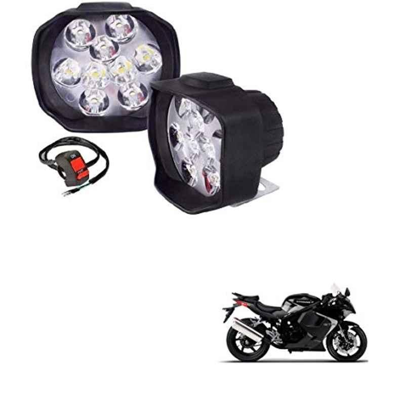 Kozdiko 2 Pcs Sheen 15W 9 LED 6000k Transformer Bumble Bee Style LED Fog Light Set for Hyosung GT250R5, koz_81486